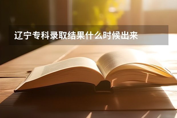 辽宁专科录取结果什么时候出来