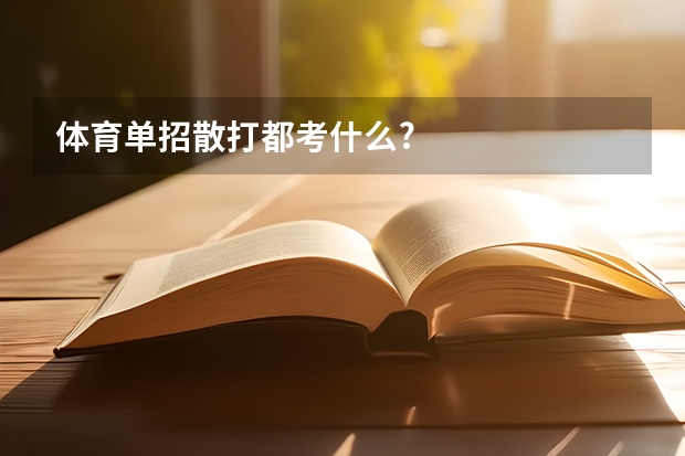 体育单招散打都考什么?