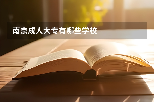 南京成人大专有哪些学校