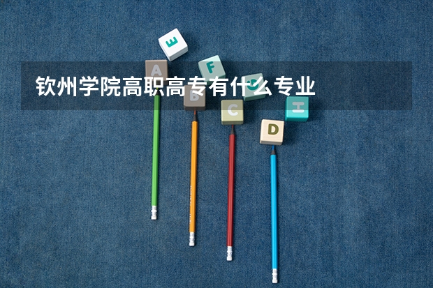 钦州学院高职高专有什么专业