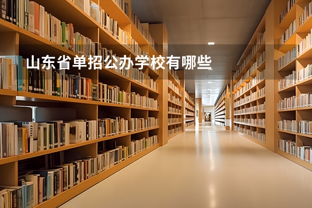 山东省单招公办学校有哪些